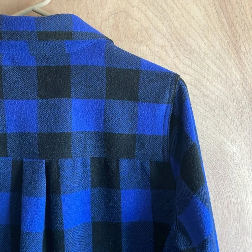 Casa Cabana Women’s Sienna Blue Black Checked Longline Shacket EUC Sz: M